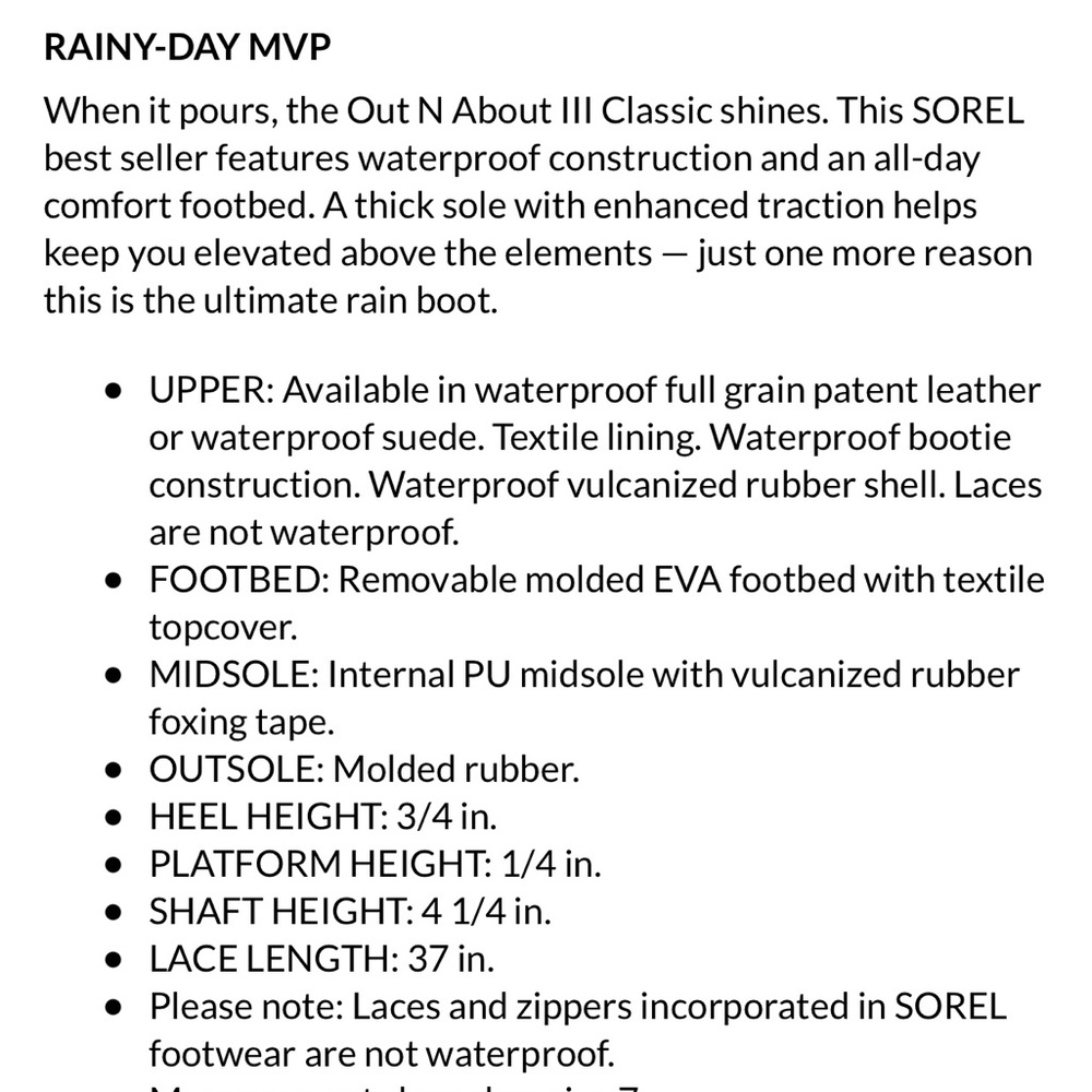 SOREL Out N About Classic Waterproof Rain Boot - Picture 7 of 7